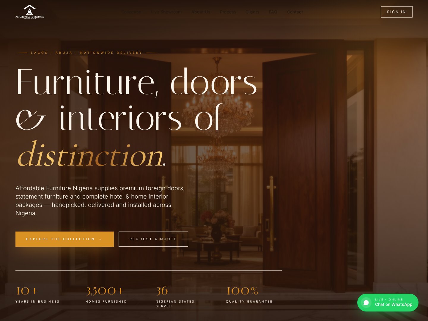 Affordable Furniture Nigeria website preview