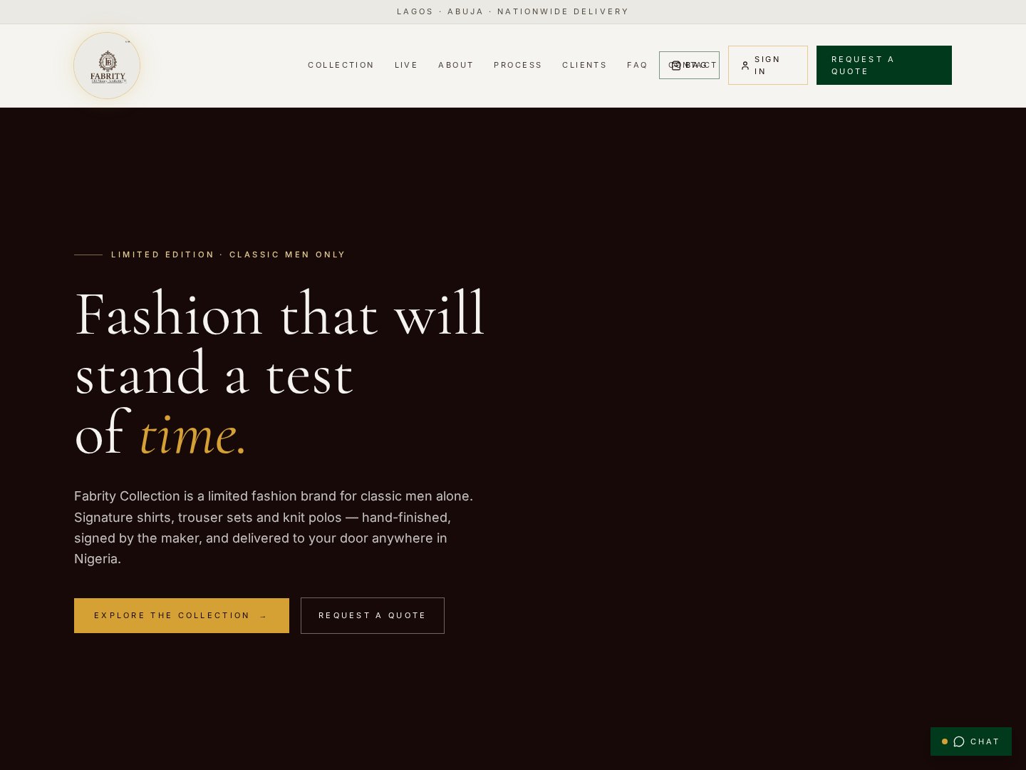 FaBrity Collection homepage